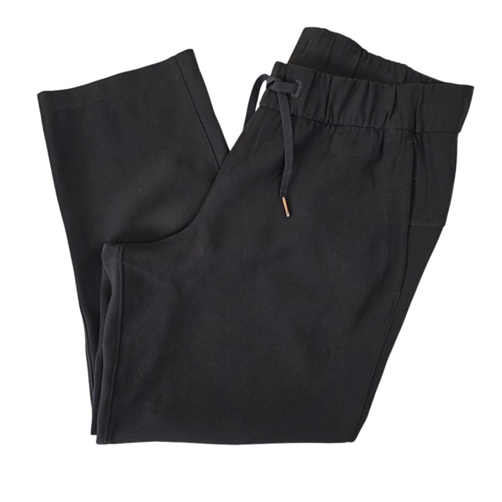 Lululemon Women's 8 On the Fly Crop Pant Black Elastic Waist 7/8 Length Travel